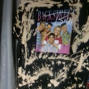 Backstreet Boys Black and Cream Short Sleeve Tee